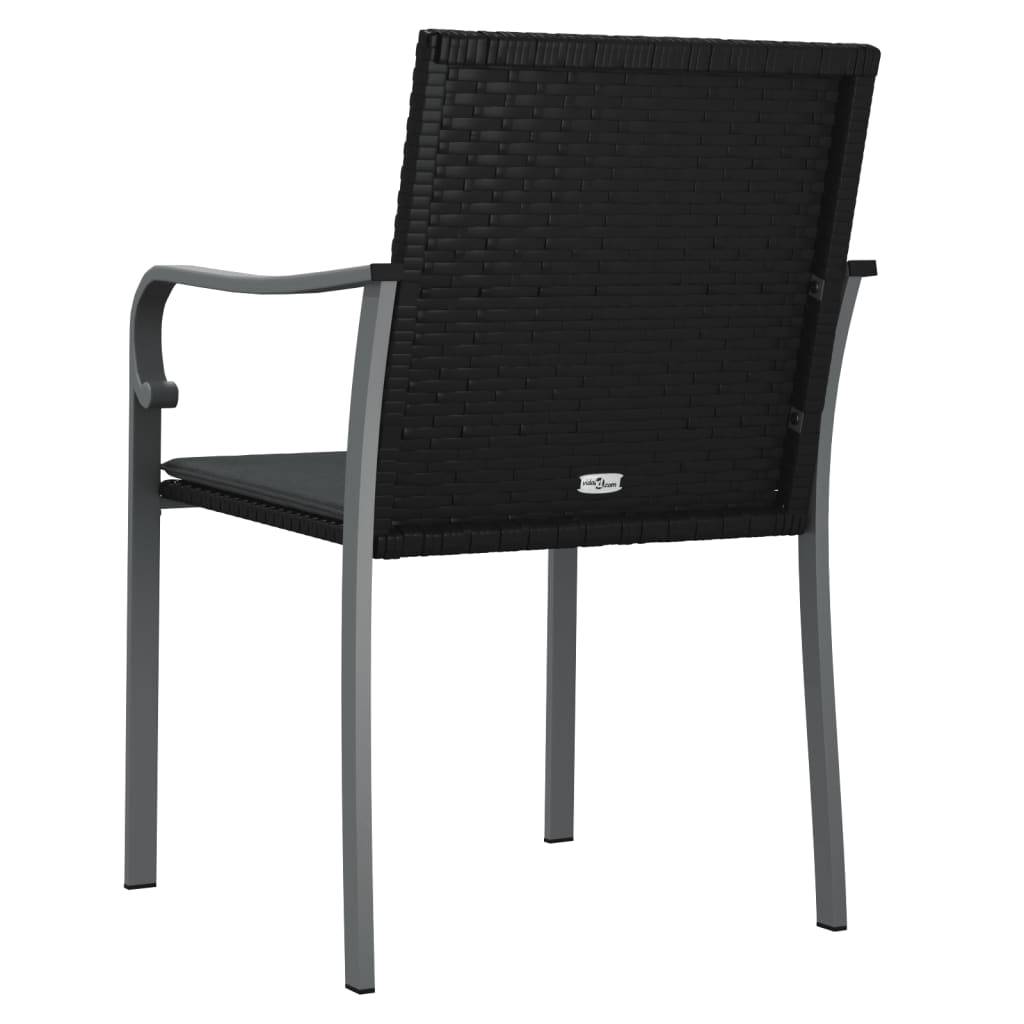 PANGIVO - Chaises de jardin rotin noir avec coussins 56 x 59 x 84 cm - PANGIVO - Image 6