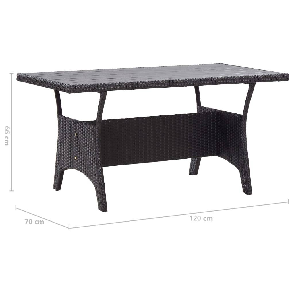 ComfortXL - Table de Jardin Noire 120x70cm en Résine Tressée, Style Moderne pour Terrasse – ComfortXL Outdoor Living - Image 6