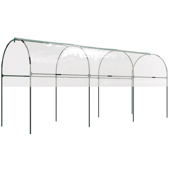 Serre hivernale, toit bombé, ancrages, 400 x 120 x 170cm, Transparent - Image 2