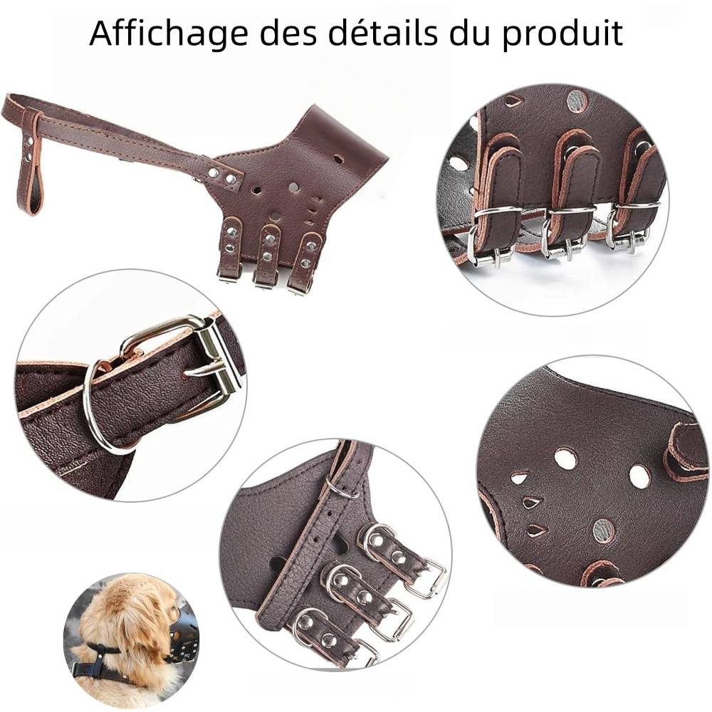 Muselière en cuir pour chien xl - IntiMeg - Image 3
