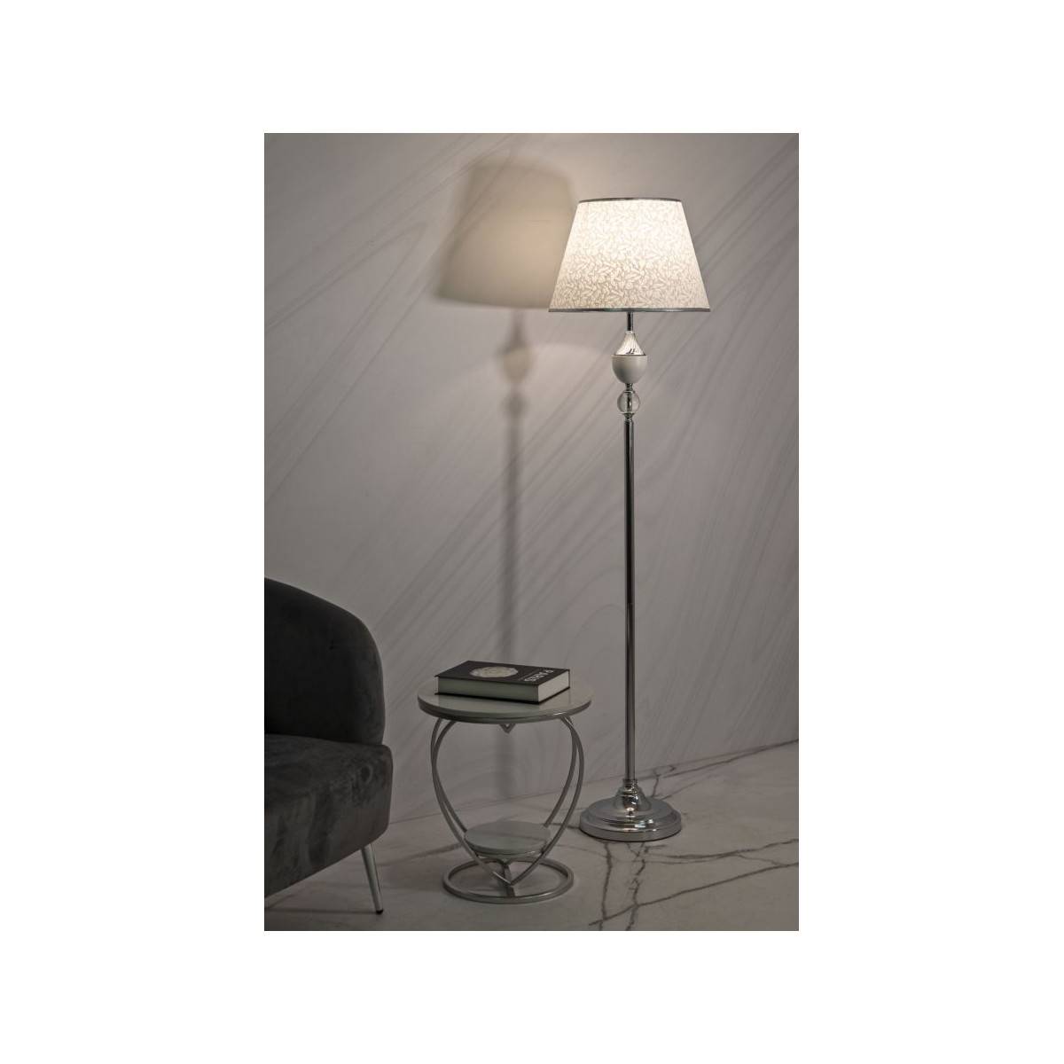 Paris Prix - Lampadaire Design "Kody" 158cm Argent - Image 6