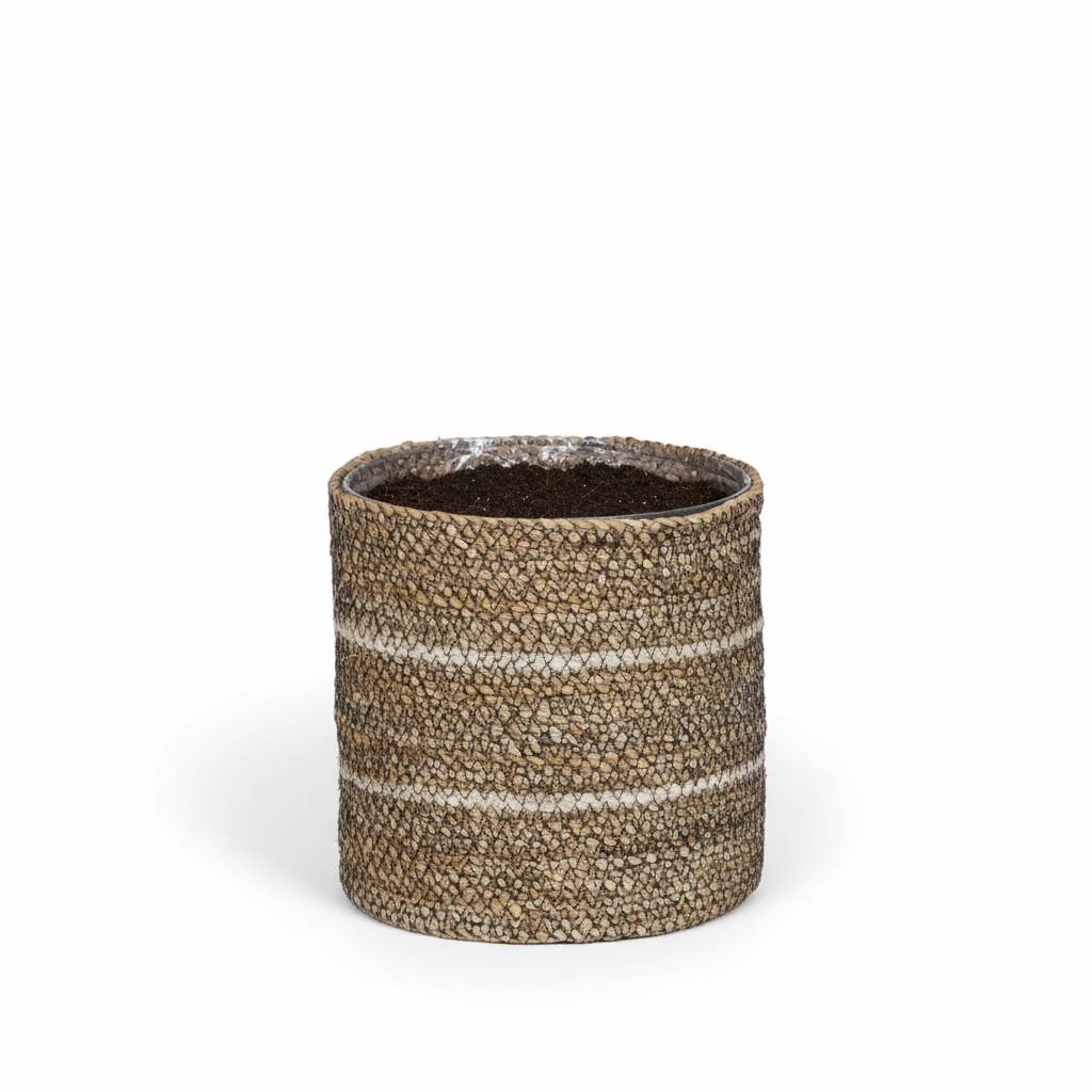 PANGIVO - Panier fibres naturelles blanc et naturel 20 x 20 x 20 cm - PANGIVO - Image 1