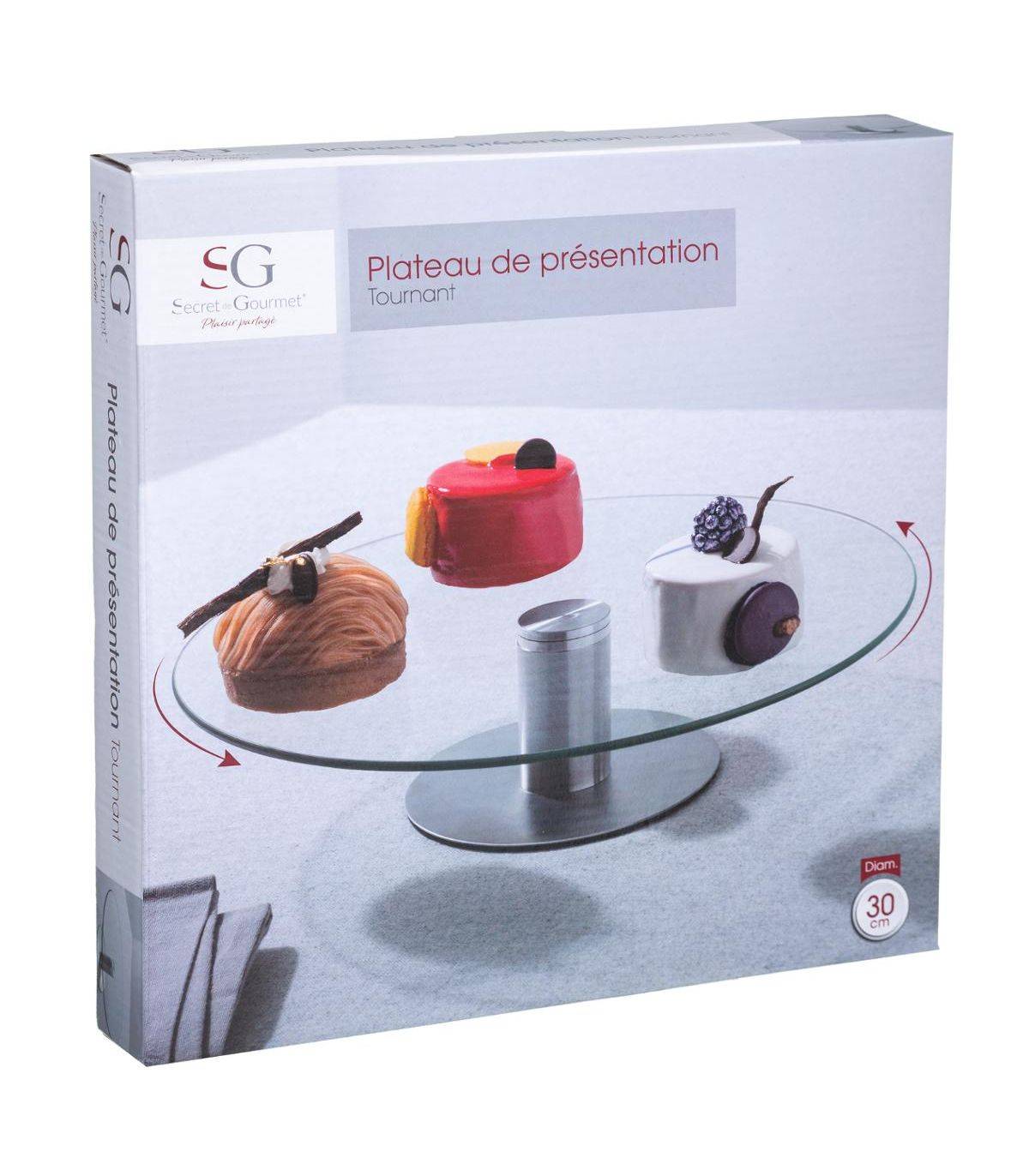 Plateau tournant en Verre et Inox D 30 cm - Image 3