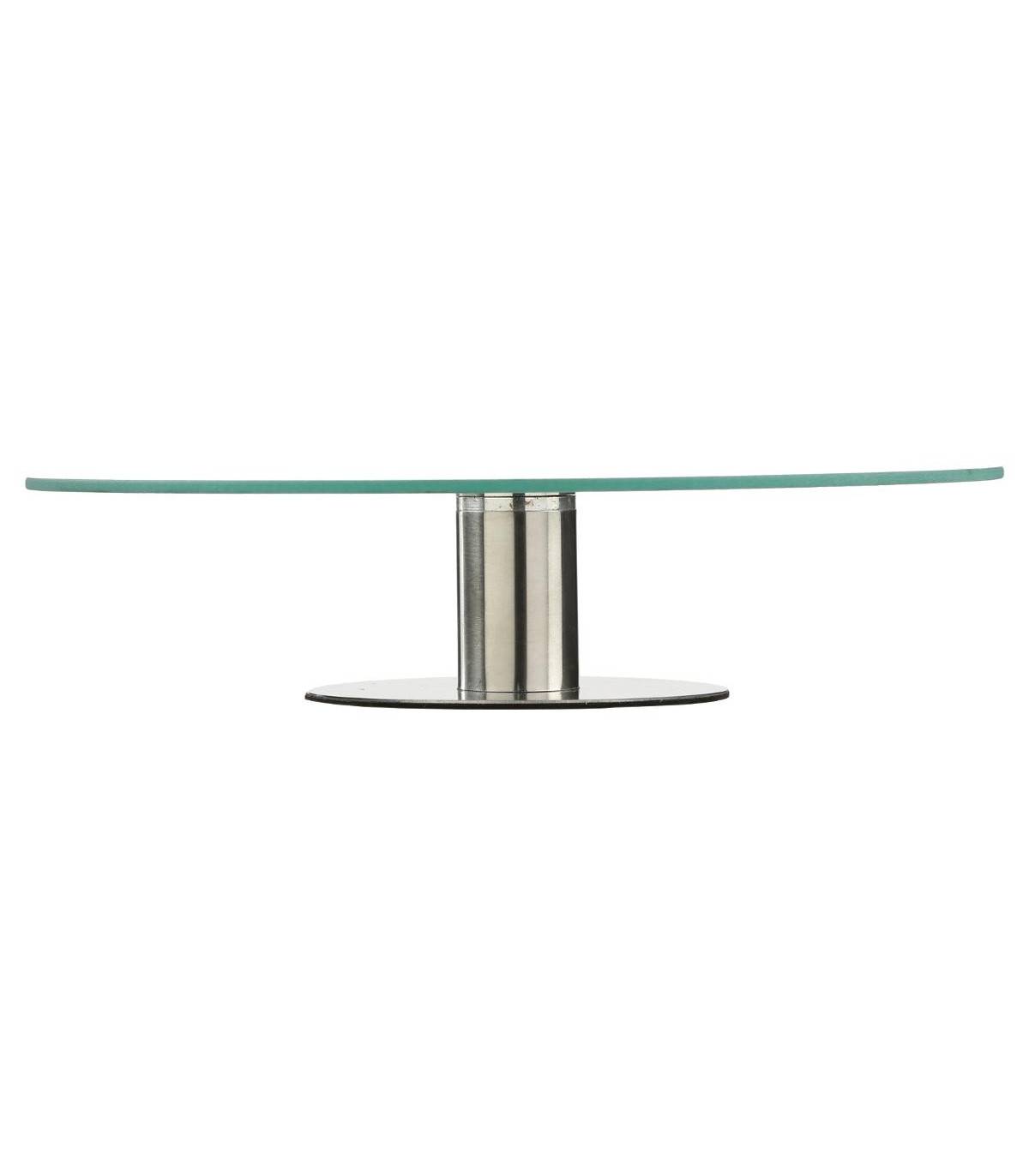Plateau tournant en Verre et Inox  D 30 cm - Image 2