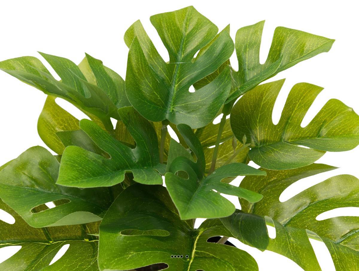 Artificielles - Philodendron artificiel en pot feuilles ouvertes H 17 cm D 21 cm - Image 3