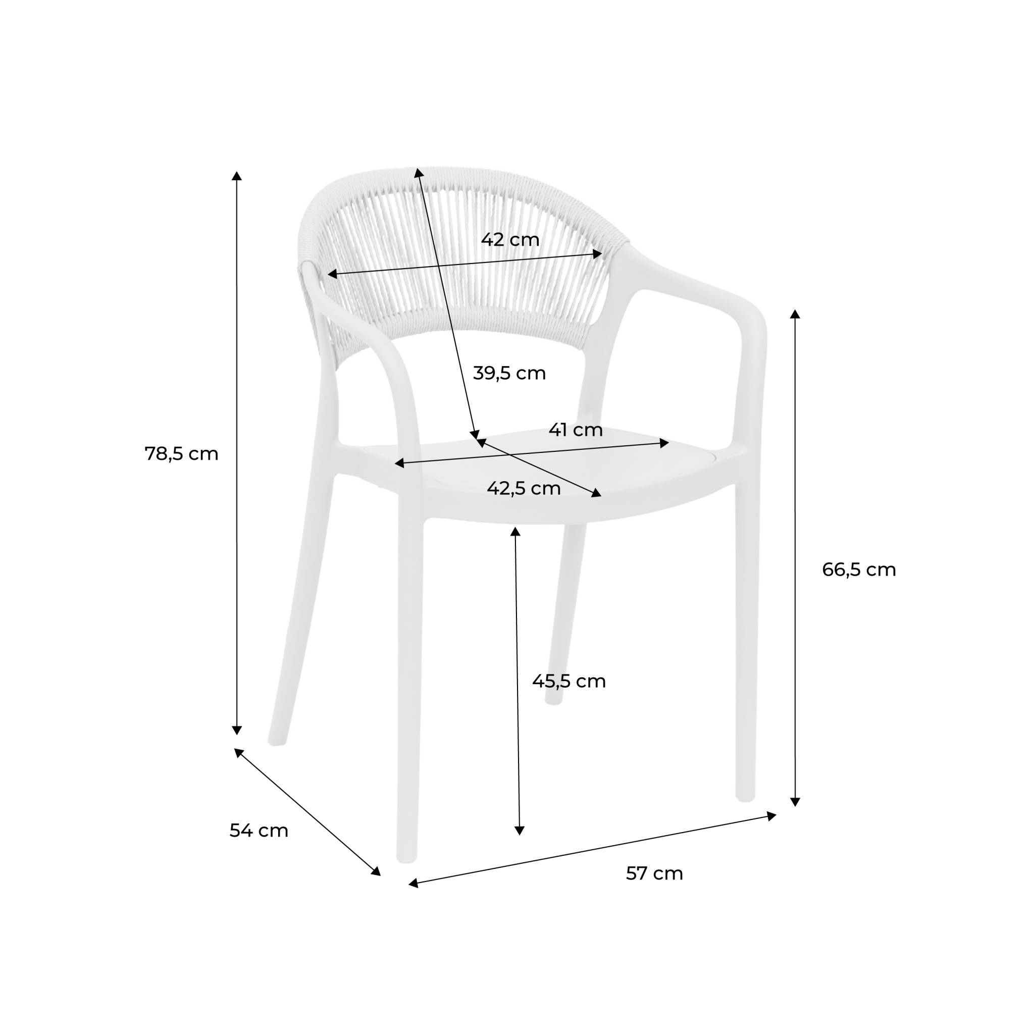 sweeek - Chaise de jardin empilable avec effet corde terracotta (lot de 4) - Jovia | sweeek - Image 4