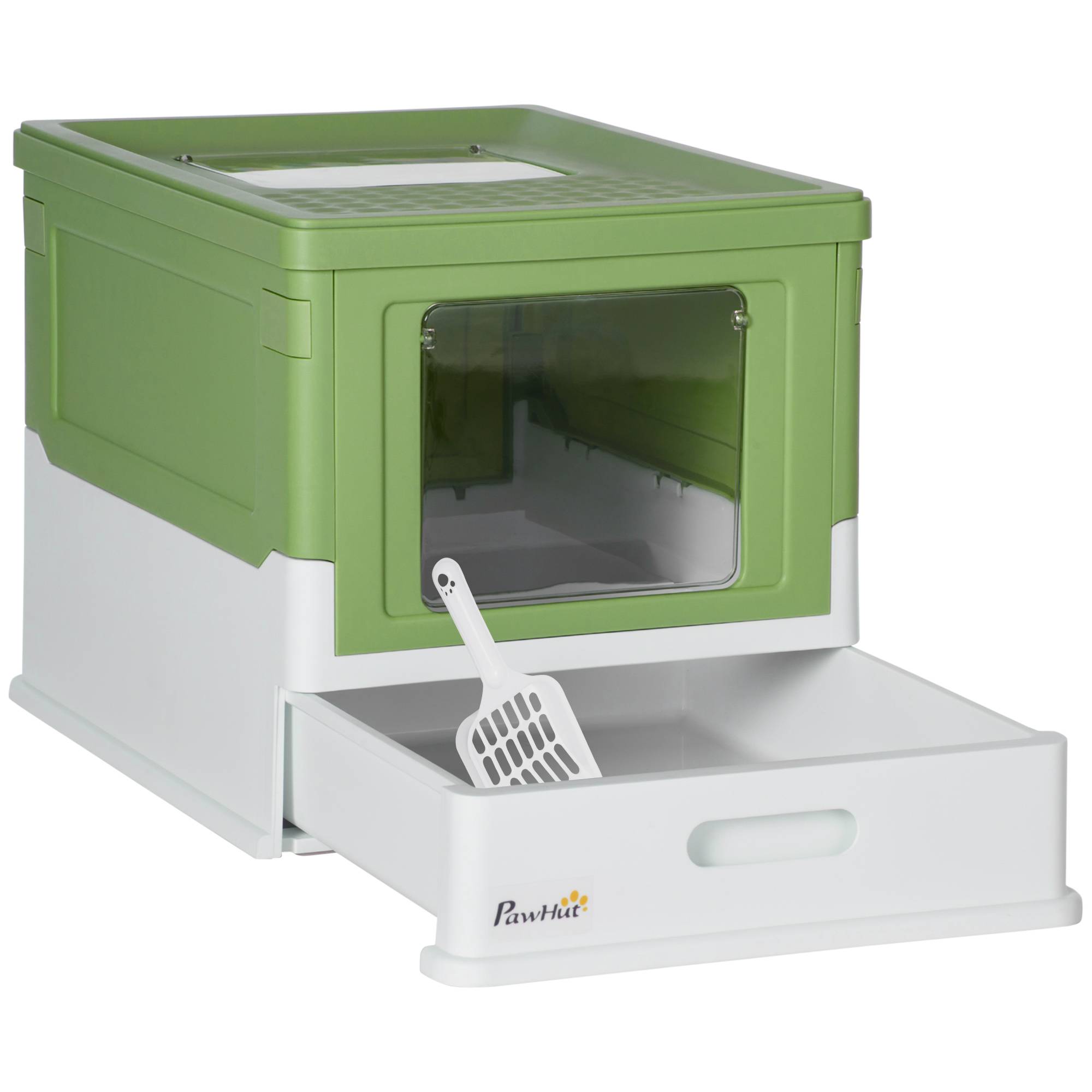 ComfortXL - Maison de Toilette Chat Plastique Fermée Anti-Odeurs Pelle Incluse Blanc 48cm - ComfortXL Pet Living - Image 2