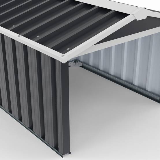 Garage pour robot tondeuse toit à 2 pentes métal gris anthracite 86 x 98 x 62 cm - Image 5