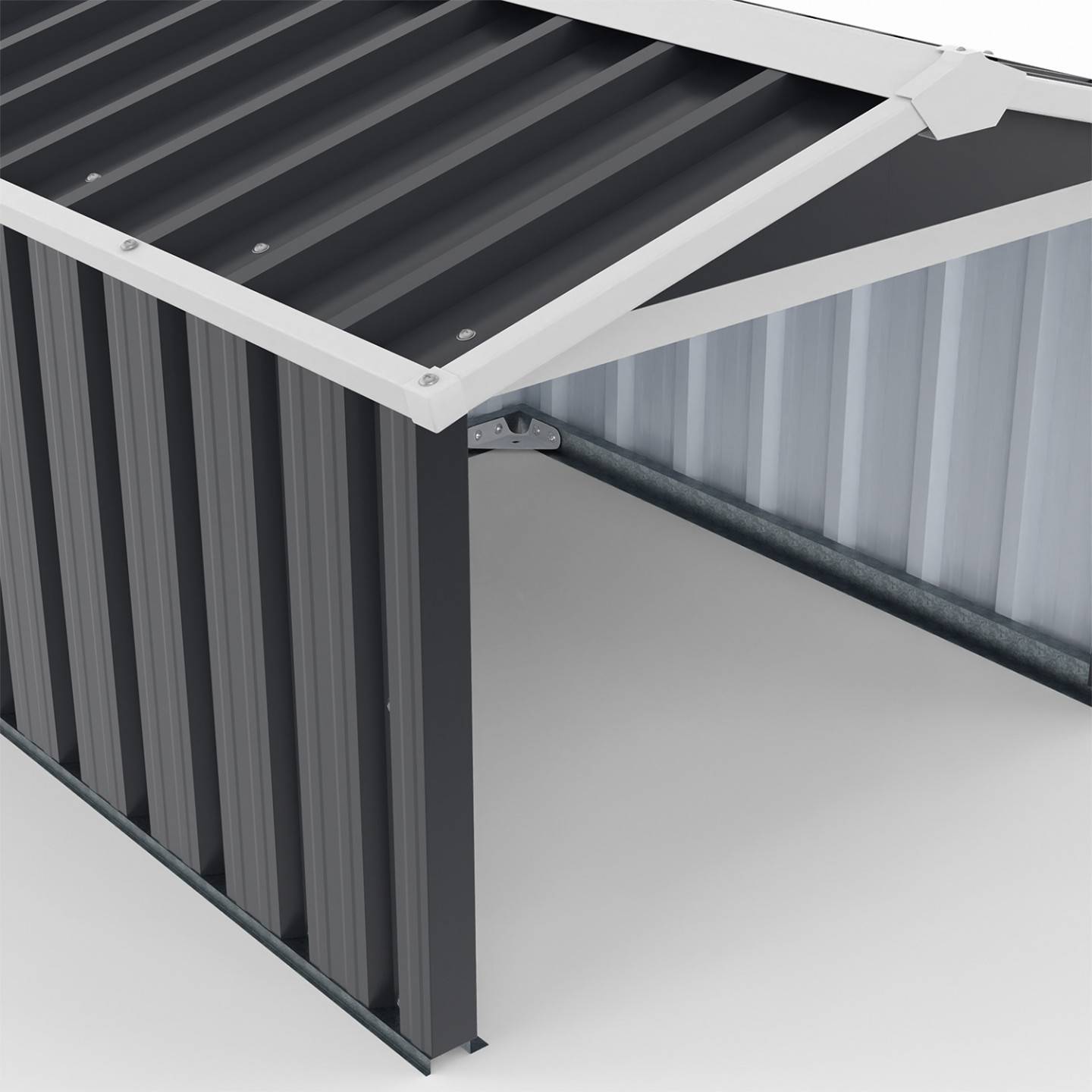 Garage pour robot tondeuse toit à 2 pentes métal gris anthracite 86 x 98 x 62 cm - Image 5