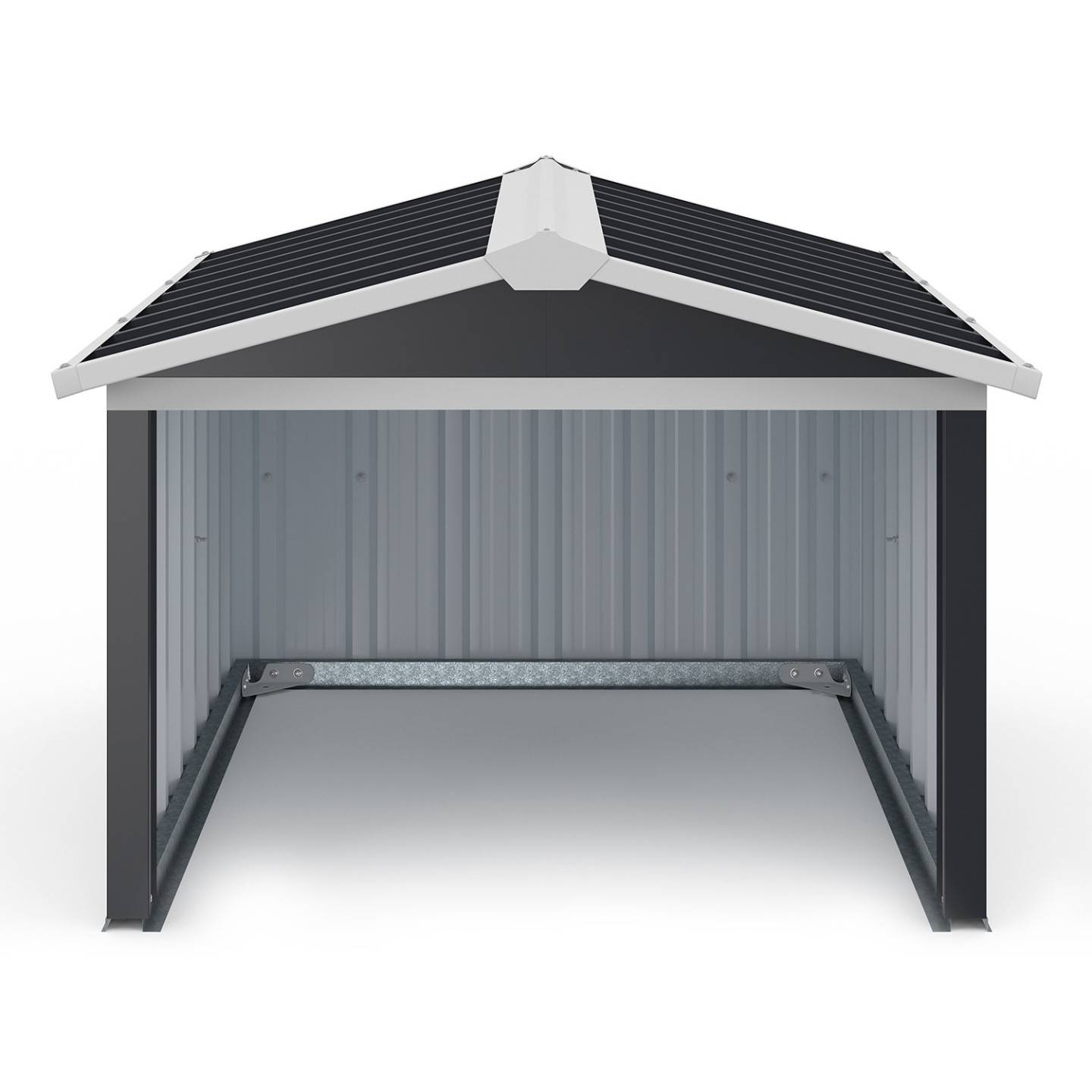 Garage pour robot tondeuse toit à 2 pentes métal gris anthracite 86 x 98 x 62 cm - Image 3