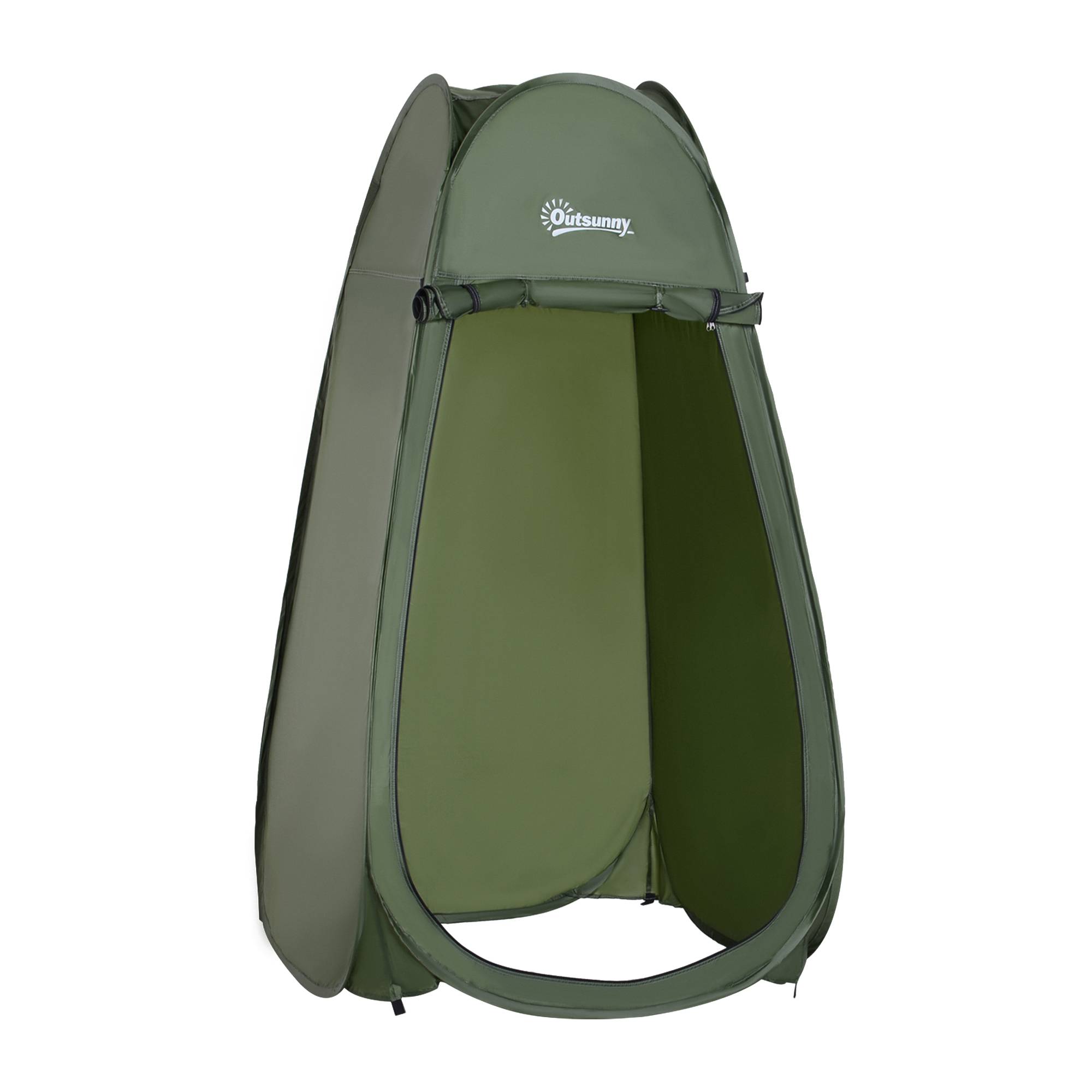 Tente douche pliable portable UV avec sac de transport verte, plage pêche et randonnée extérieur - Image 1
