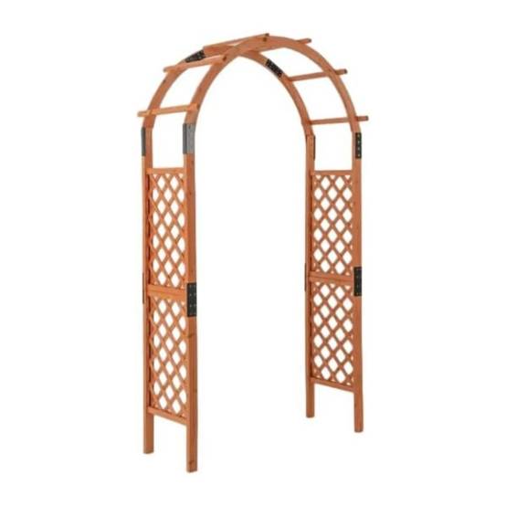 Arche de Jardin en Bois pour Plantes Grimpantes Arceau à Rosiers en Treillis 132 x 45,5 x 235 cm Décoration de Jardin Orange MAISON CHIC - Image 1