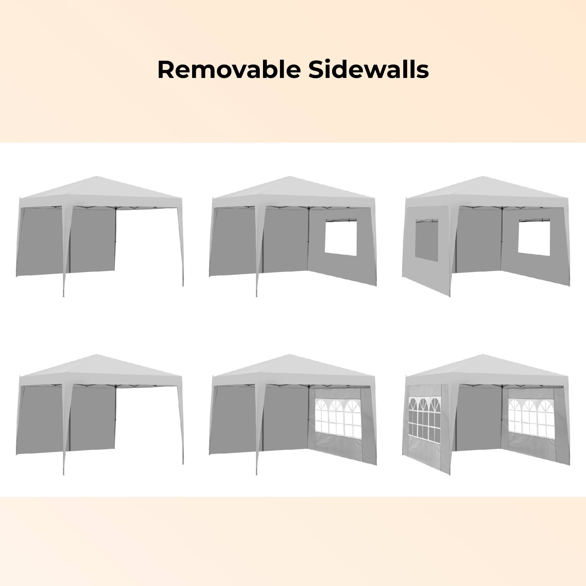 ComfortXL - Tonnelle pliante acier réception jardin étanche anti-UV avec parois 3x3m noir - ComfortXL Outdoor Living - Image 5