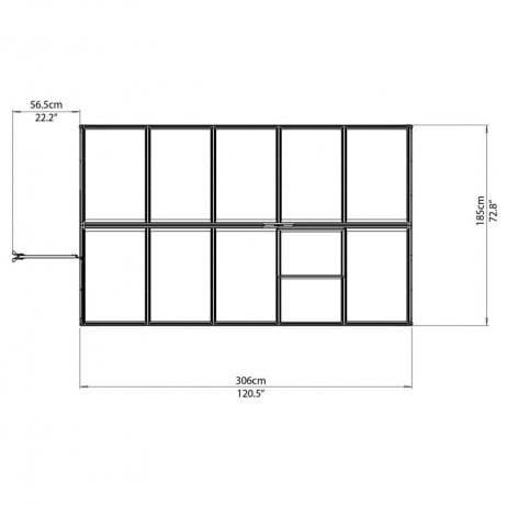 Canopia - Serre de jardin en polycarbonate Hybrid  5,66 m², Couleur Argent, Ancrage au sol Non - Image 7