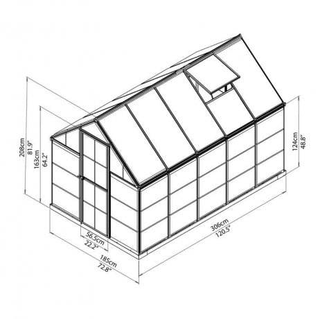 Canopia - Serre de jardin en polycarbonate Hybrid 5,66 m², Couleur Argent, Ancrage au sol Non - Image 6