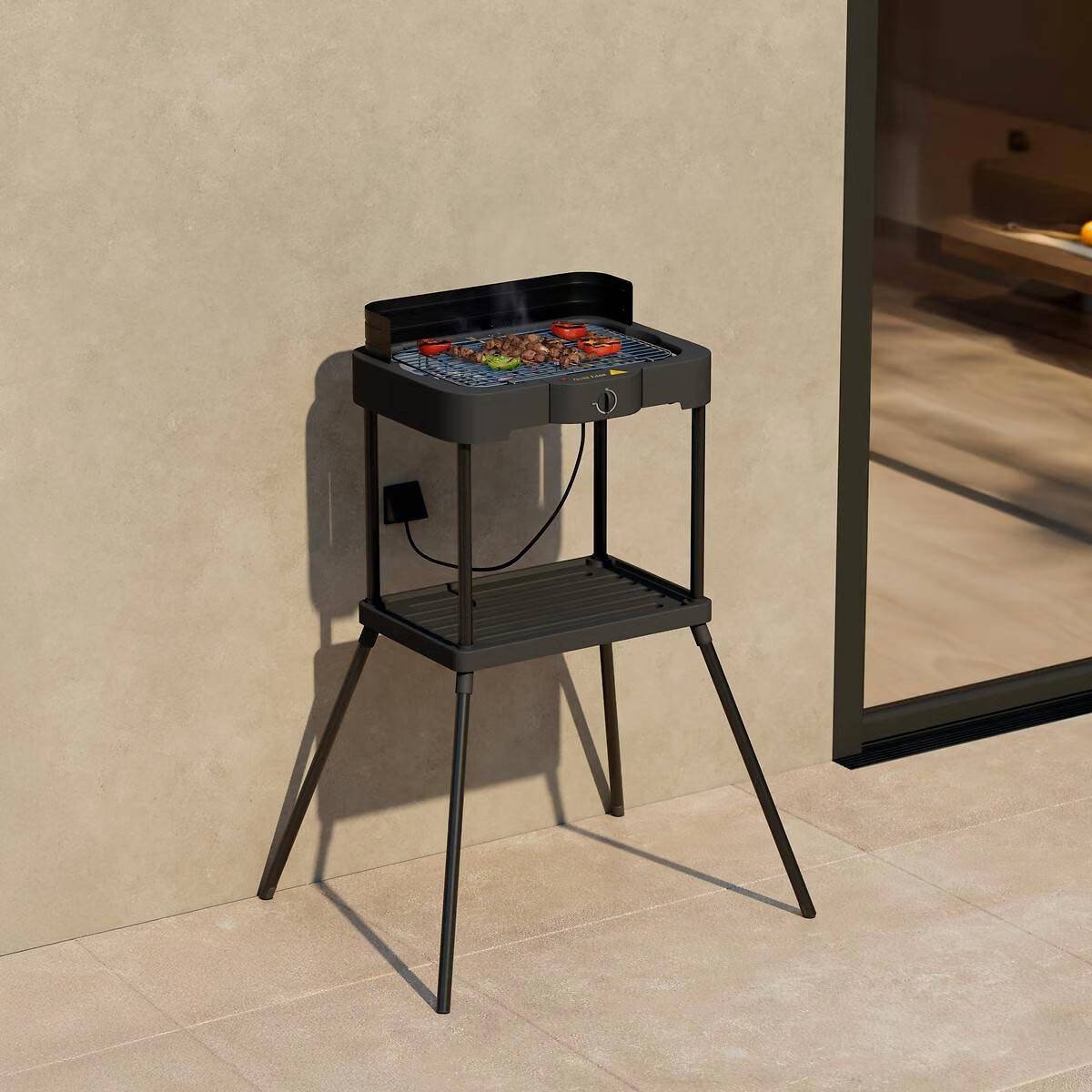 Barbecue Électrique sur Pieds "Grille" 92cm Noir - Image 3