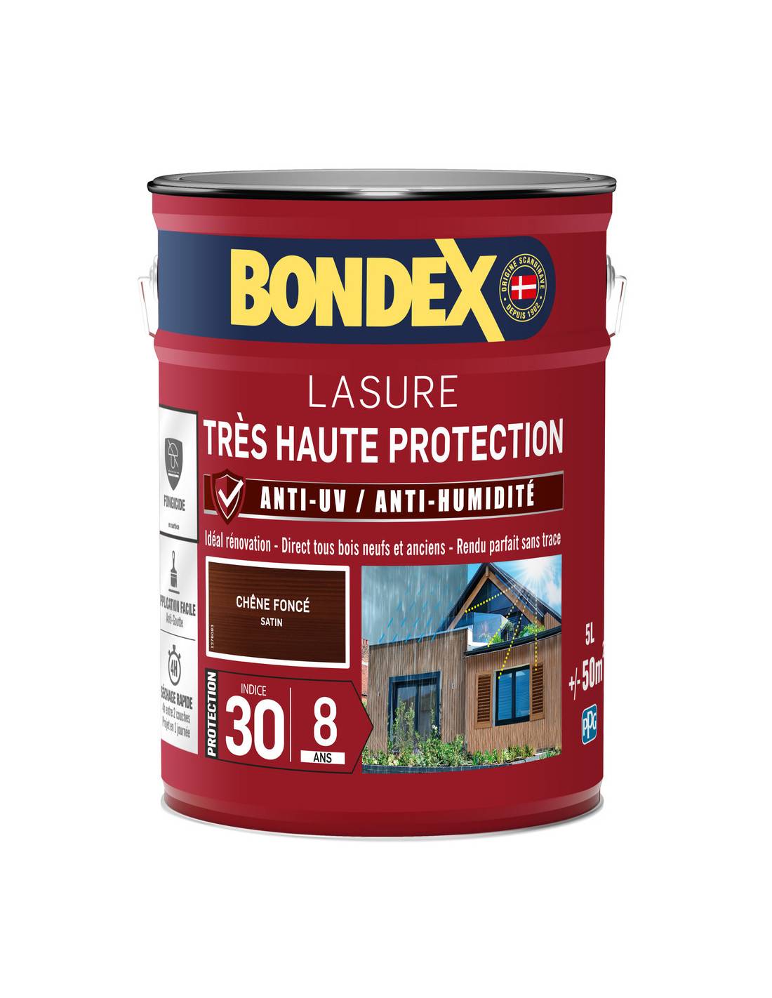 Bondex - Lasure 8ans Très Haute Protection Satiné Bidon 5l - Bondex - Image 1