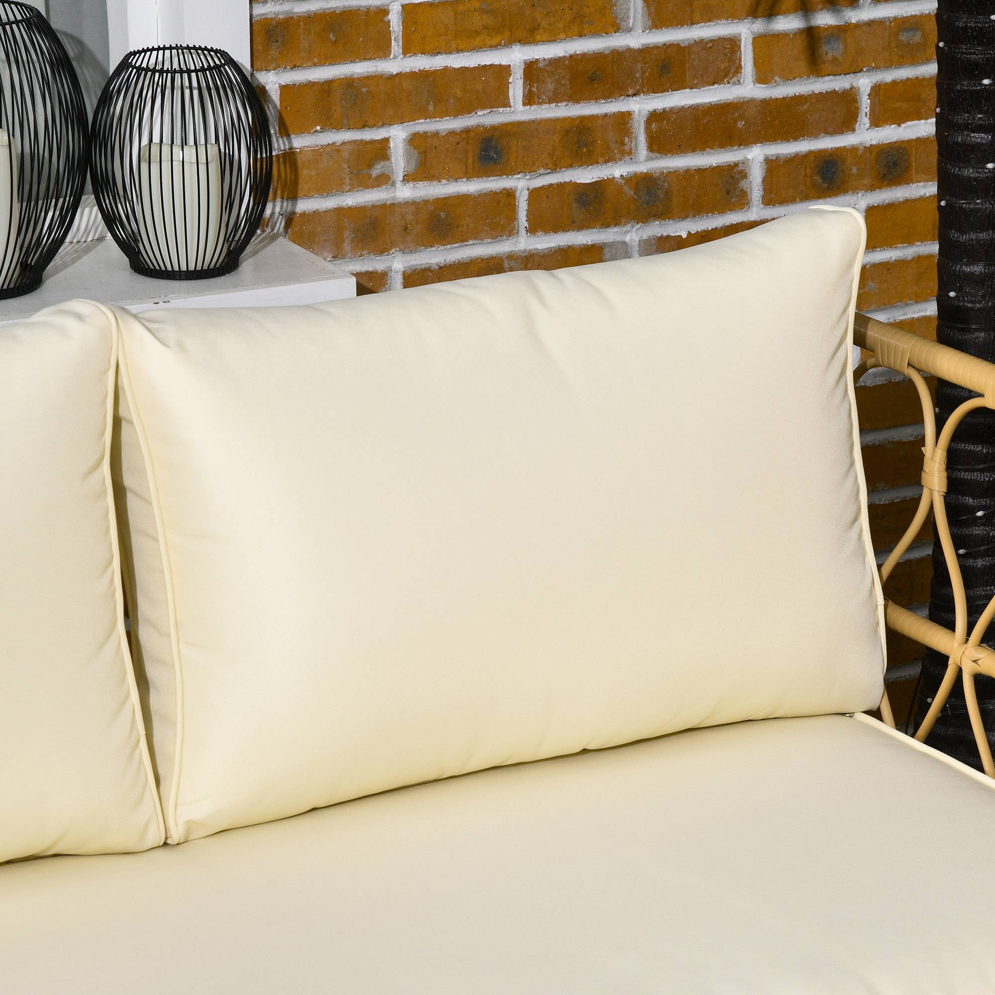 ComfortXL - Salon de jardin 4 places résine tressée terrasse détente coussins inclus kaki - ComfortXL Outdoor Living - Image 10