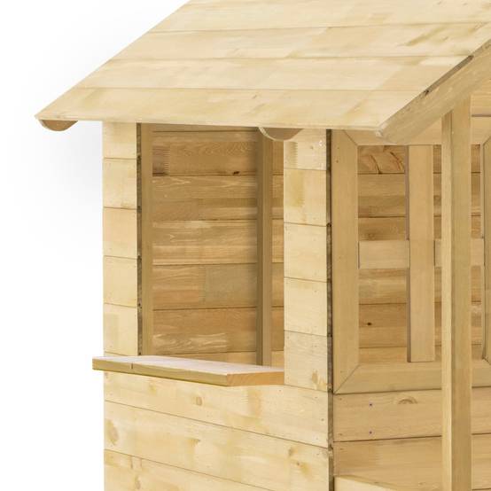 Maisonnette modulable sur pilotis avec balcon, glissière et deux balançoires BASILIC en bois FSC® - Image 7