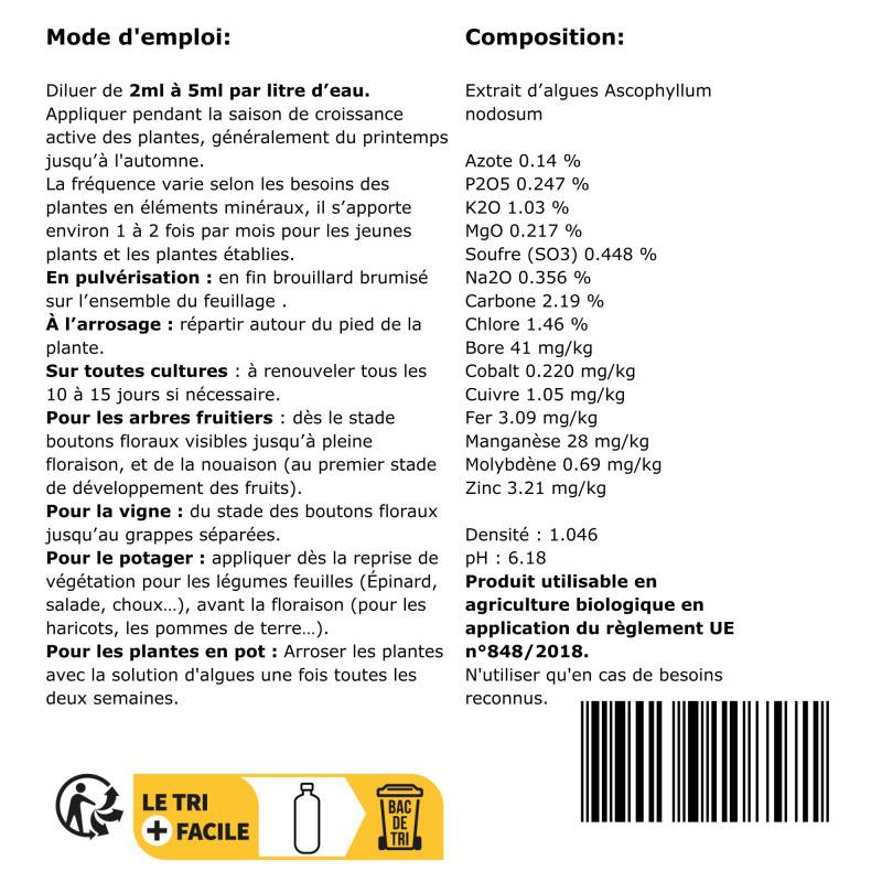 Engrais algues liquides concentrées - Agro Sens - 500 ml - Image 2