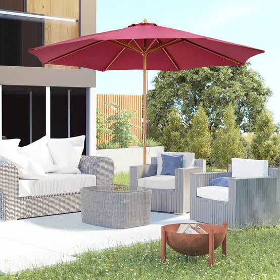 Parasol de jardin Bois Rouge 300x300x250 cm - Image 4