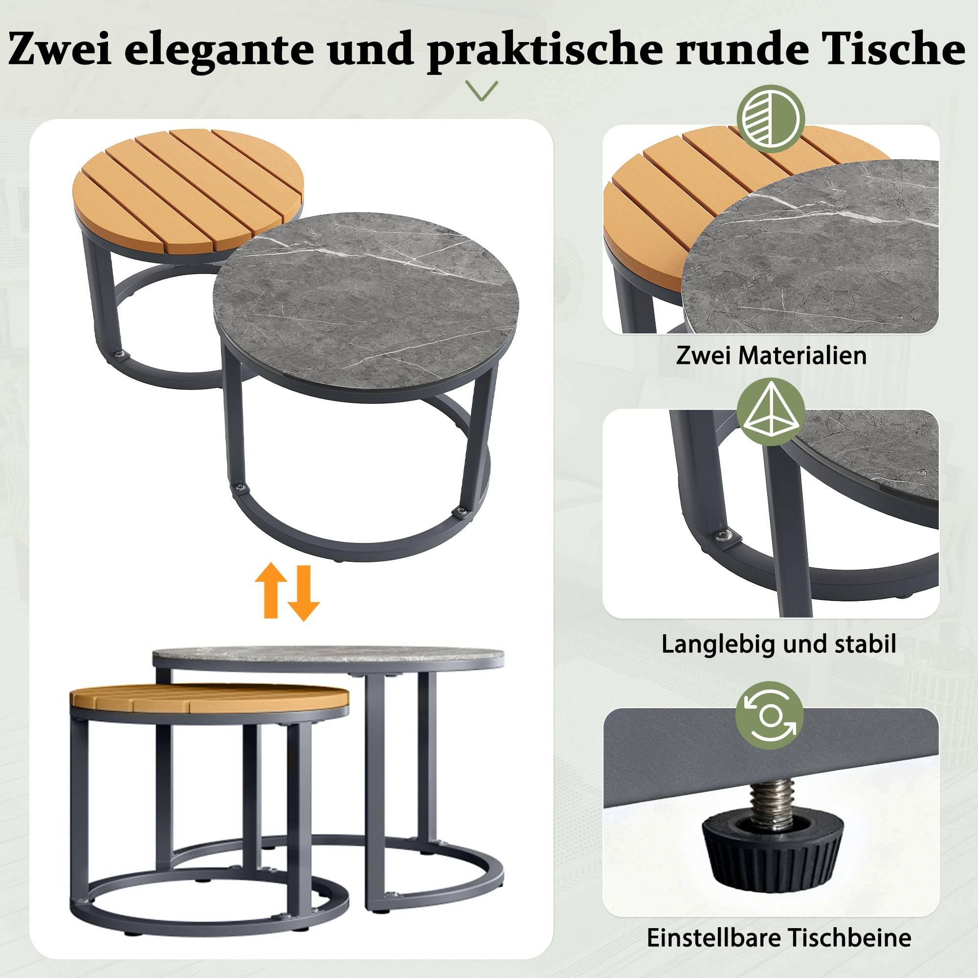 Salon de jardin modulable métal terrasse 5 places coussins déperlants gris - ComfortXL Outdoor Living - Image 4