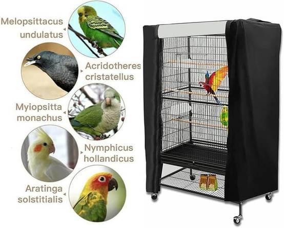IntiMeg - Housse de protection anti-poussière pour cage à oiseaux, pare-soleil et housse imperméable, accessoires pour cage à oiseaux(80x54x120cm)-Lytech - Image 5