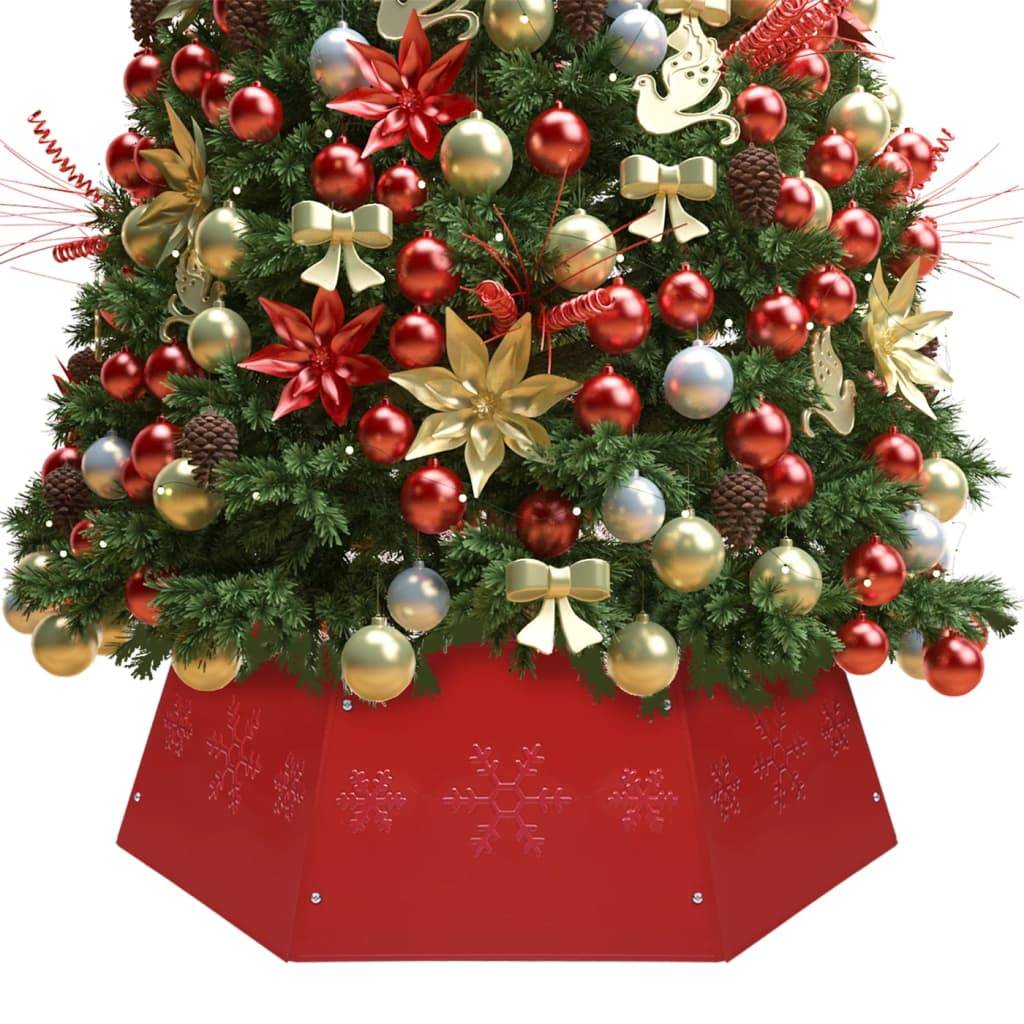 Jupe de sapin de Noël - Robe de sapin - Tapis de sapin Rouge Ø68x25 cm - Image 2