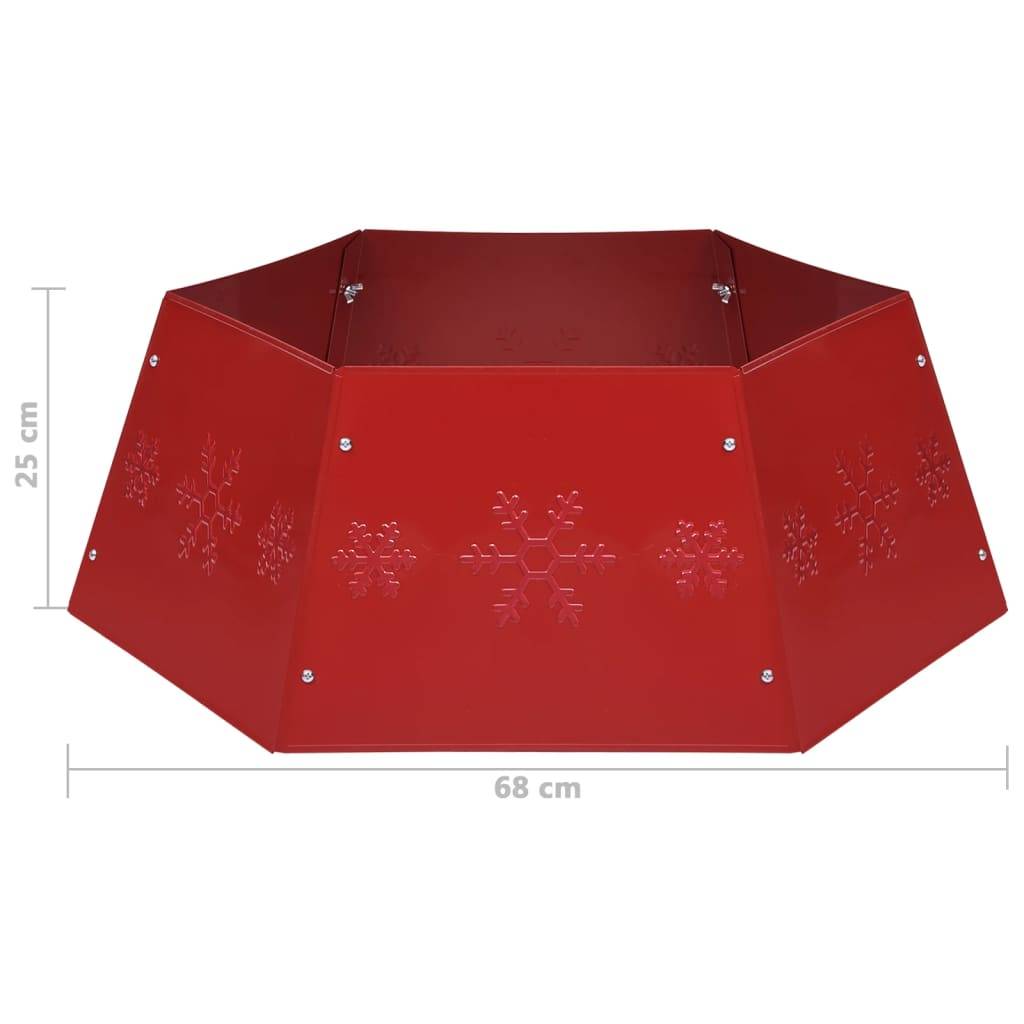 Jupe de sapin de Noël - Robe de sapin - Tapis de sapin Rouge Ø68x25 cm - Image 7
