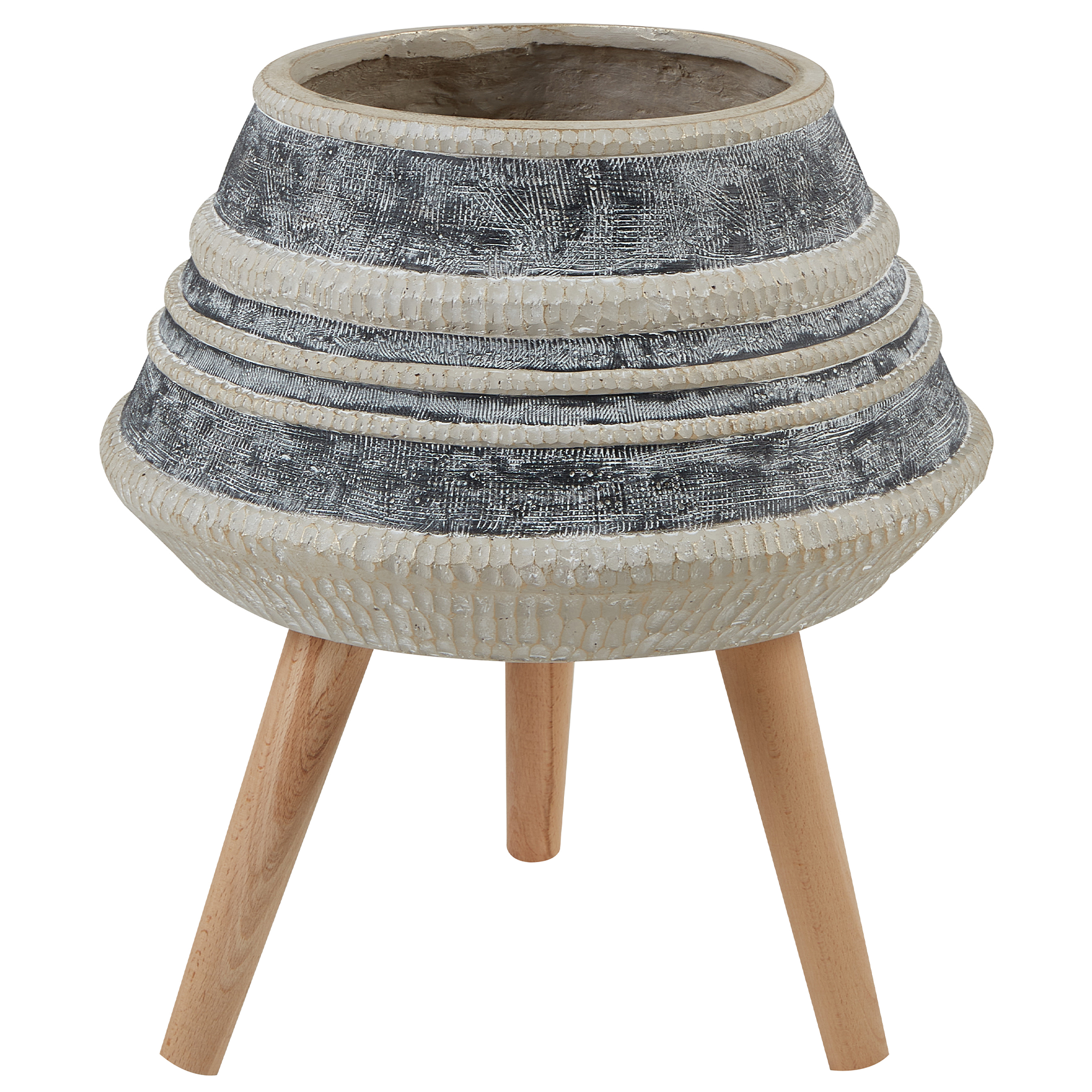 Cache-pot d'extérieur Fibre d'argile Beige ATHAEA - Beliani - Image 1