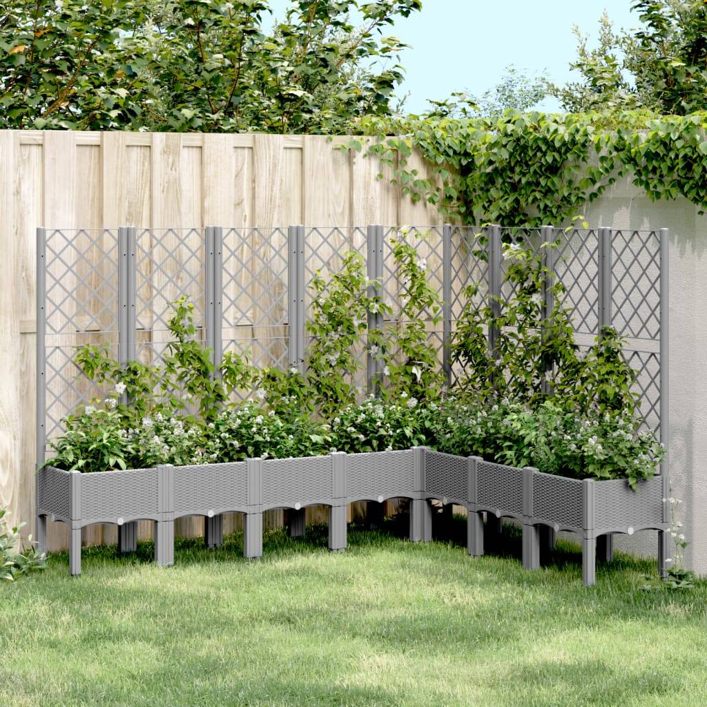 Vidaxl - Jardinière avec treillis gris clair 200x160x142 cm PP vidaXL 367942 - Image 1