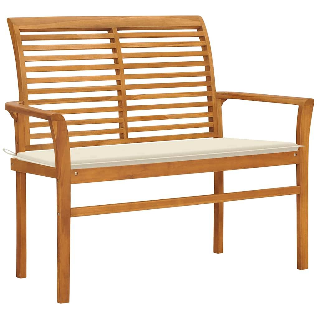 PANGIVO - Banc de jardin bois de teck crème 112 x 55 x 94 cm - PANGIVO - Image 1