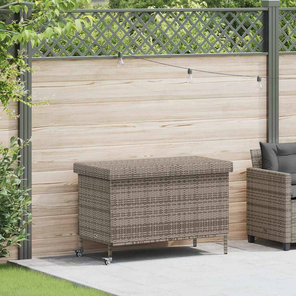 PANGIVO - Coffre de jardin résine tressée gris 110 x 55 x 73 cm - PANGIVO - Image 1