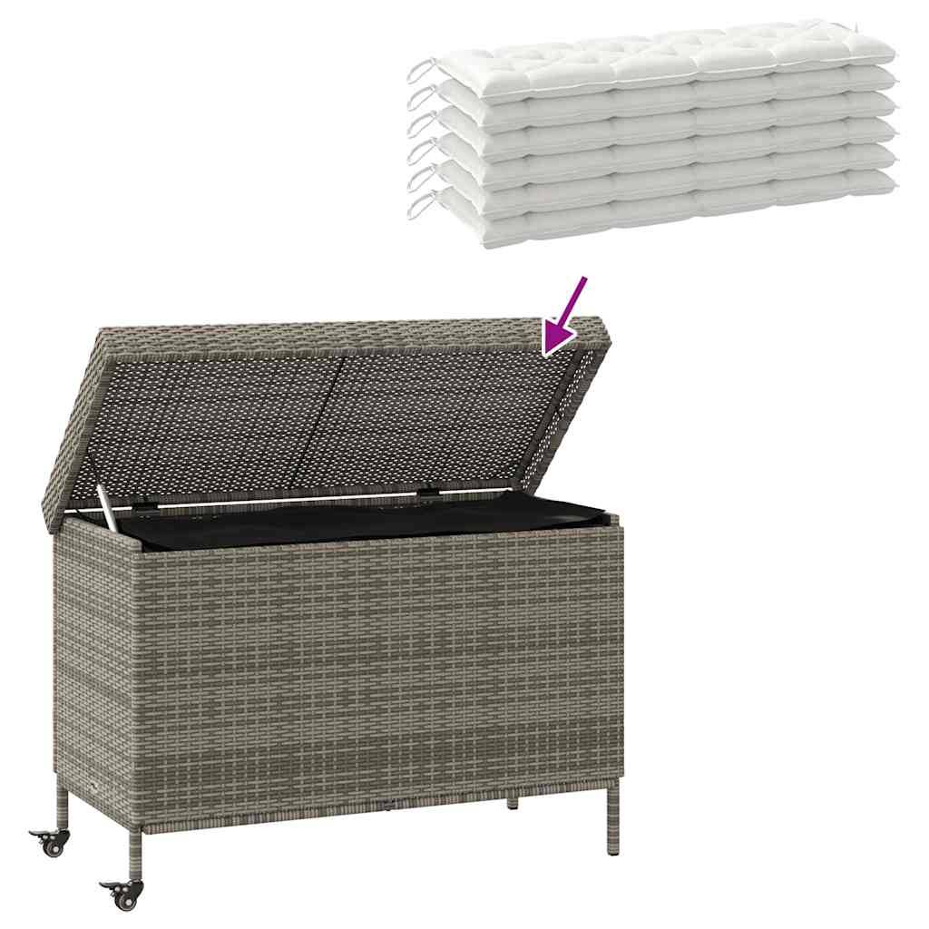 PANGIVO - Coffre de jardin résine tressée gris 110 x 55 x 73 cm - PANGIVO - Image 7