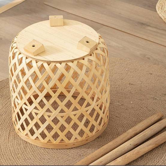 pot à fleurs- pour pots en bambou tissé - Pieds en bois réglables - Décoration intérieur/extérieur - Living123 - Image 5