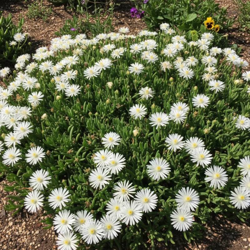 Delosperma Jewel of Moon Stone®, Pourpier vivace à fleurs Blanche/ - feuillage Persistant - Godet - 5/20 cm - Image 1