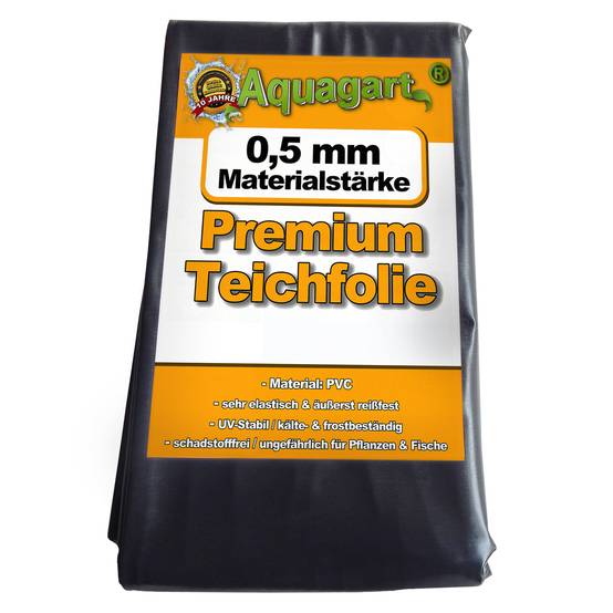 Liner de bassin en PVC 14 m x 4 m 0,5 mm noir, bâche pour le bassin de jardin - Image 1