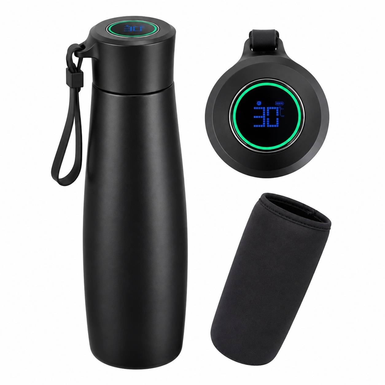 Bouteille Isotherme Acier Inoxydable Double Paroi Rechargeable 400ml Écran LCD Température - Image 1