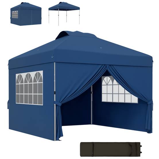 ComfortXL - Tonnelle pliante pop-up tissu Oxford pour jardin camping protection UV30+ 3x3m bleu - ComfortXL Outdoor Living - Image 1