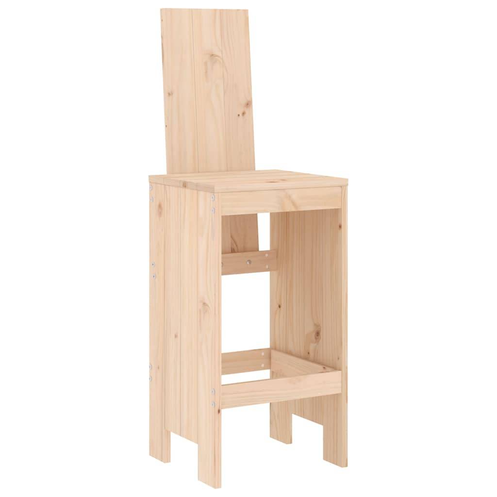 Tabourets de bar bois massif pin 40 x 42 x 120 cm (lot de 2) - PANGIVO - Image 3