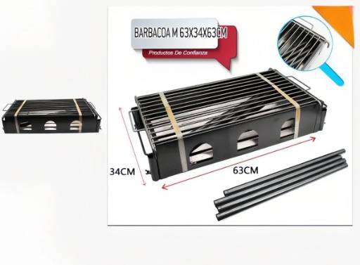 Barbecue compact portable 63*34*63cm charbon, pique-nique camping jardin - Image 1