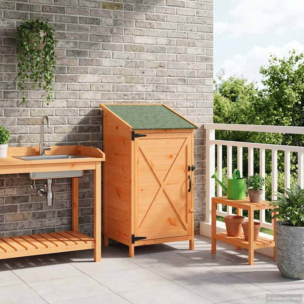 Vidaxl - Abri de jardin Marron 59,5 x 56 x 113,5 cm Bois de Sapin Massif vidaXL 42033471 - Image 4