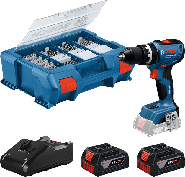 Bosch - Perceuse-visseuse à percussion 18V 2x4Ah GSB 18V-65 L-CASE PICK & CLICK | 06019N3307 - Bosch
