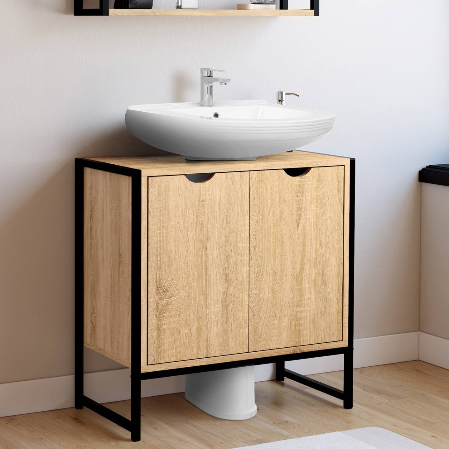 Meuble sous lavabo salle de bain DETROIT design industriel - Image 1