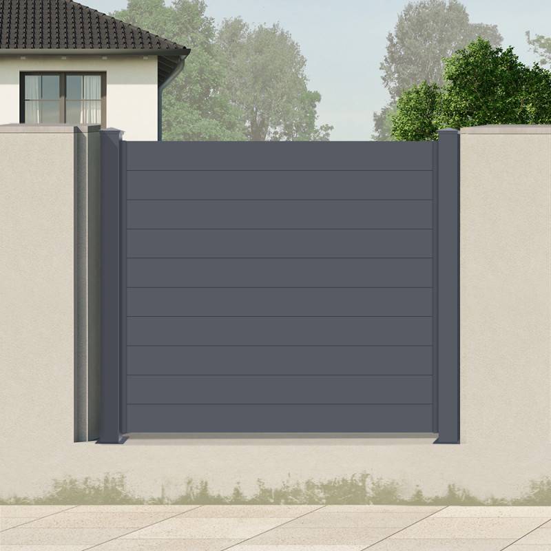 X-Metal - Clôture aluminium anthracite 188,6x166 cm X-Metal avec 2 poteaux inclus - Image 4