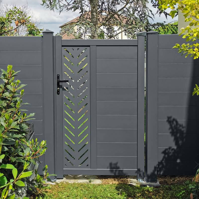X-Metal - Clôture aluminium anthracite 188,6x166 cm X-Metal avec 2 poteaux inclus - Image 6
