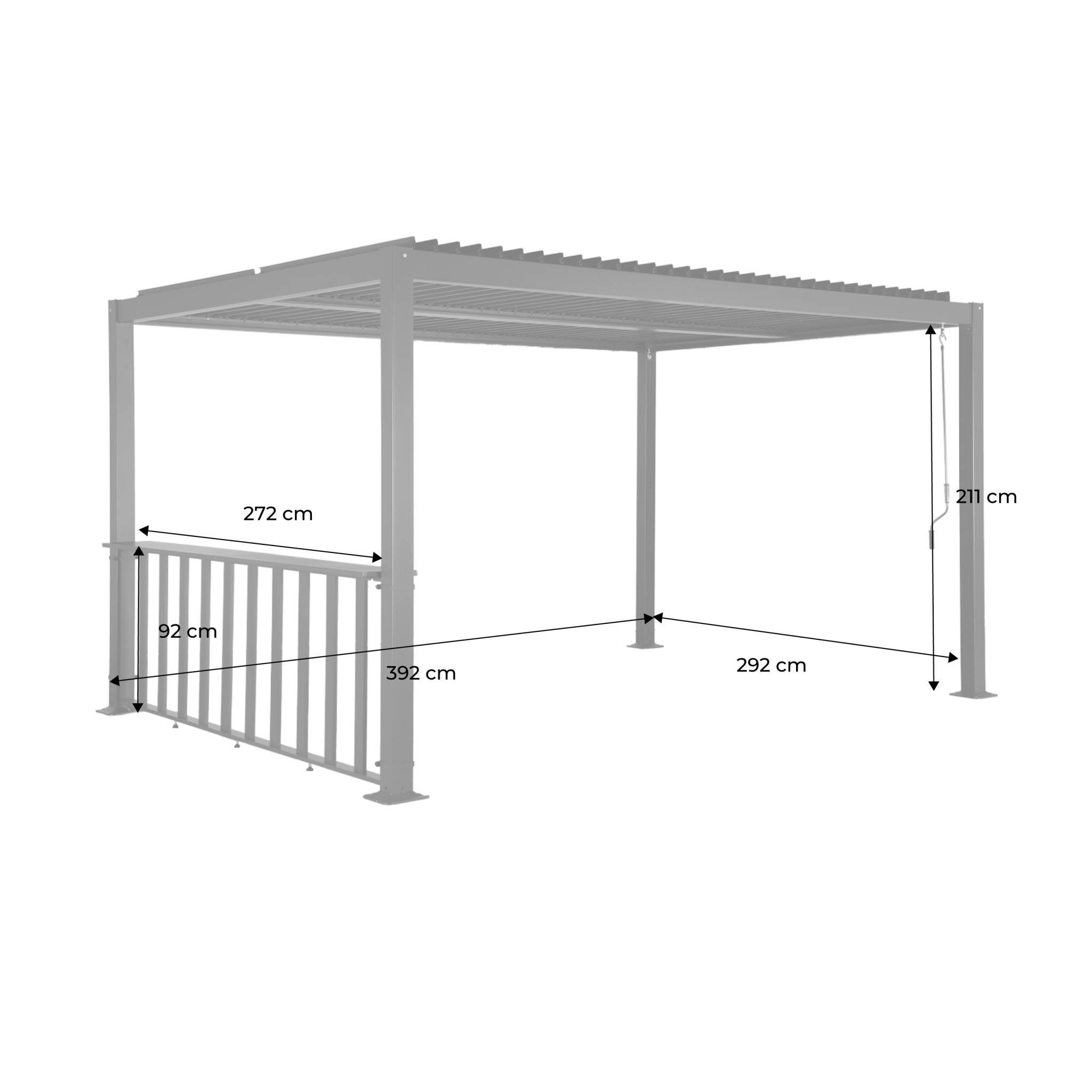 Pergola bioclimatique aluminium et acier 4x3m + bar 3m anthracite Palace | sweeek - Image 3