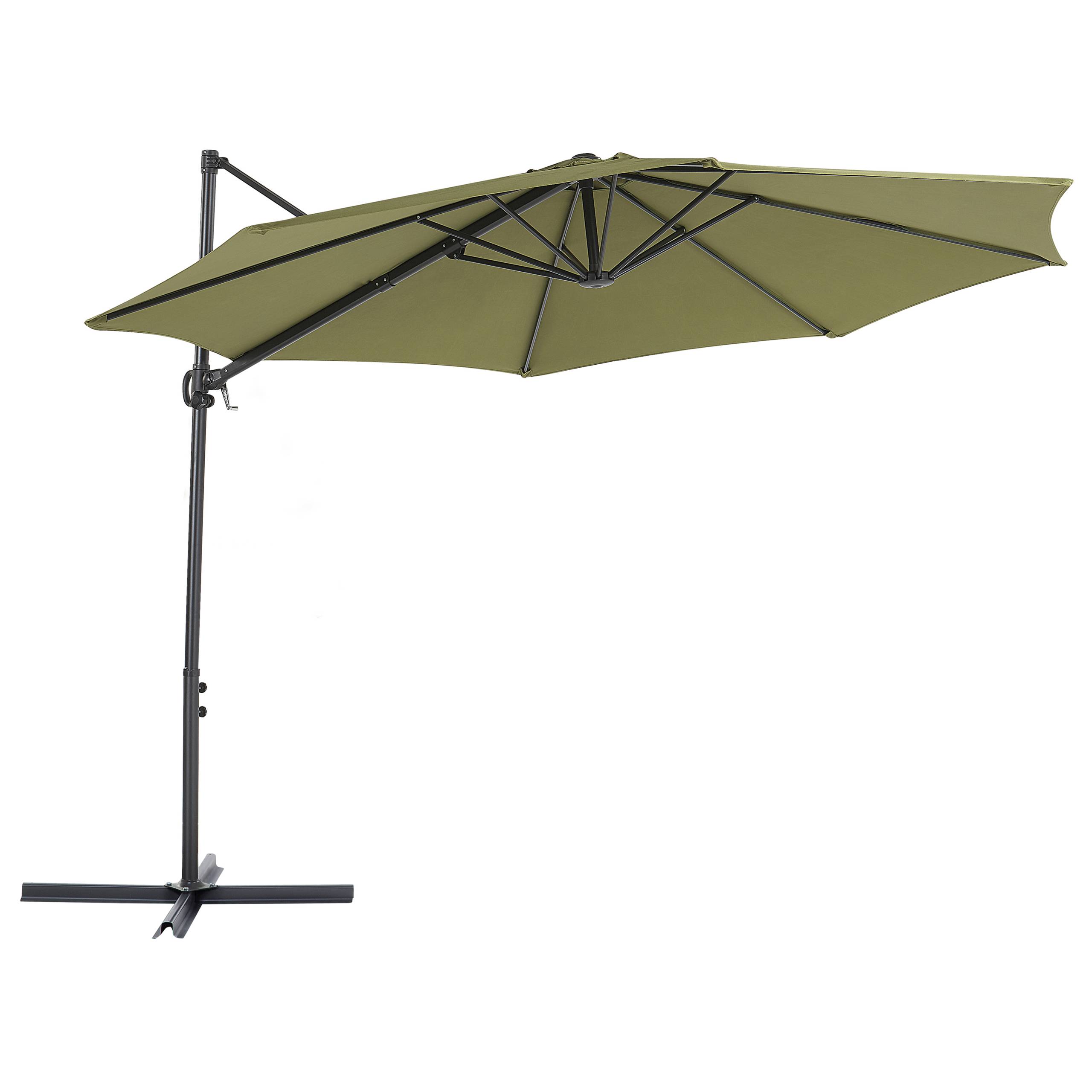 Beliani - Parasol déporté Tissu Vert olive SAVONA II - Beliani - Image 1