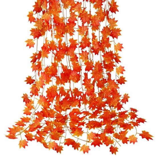 Guirlande de Feuilles d'Érable Artificielles Automne - Lot de 12 Pièces - Décoration Saisonnière - Lytech - Image 1