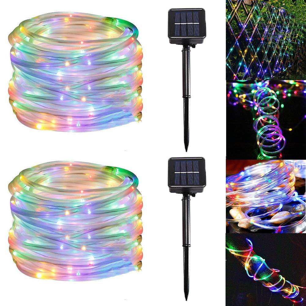 Guirlande Solaire Led En Fil De Cuivre, 2 Pièces, Étanche, Pour L'Extérieur, Éclairage D'Extérieur, Arbre De Noël, Jardin, 7M - Image 1